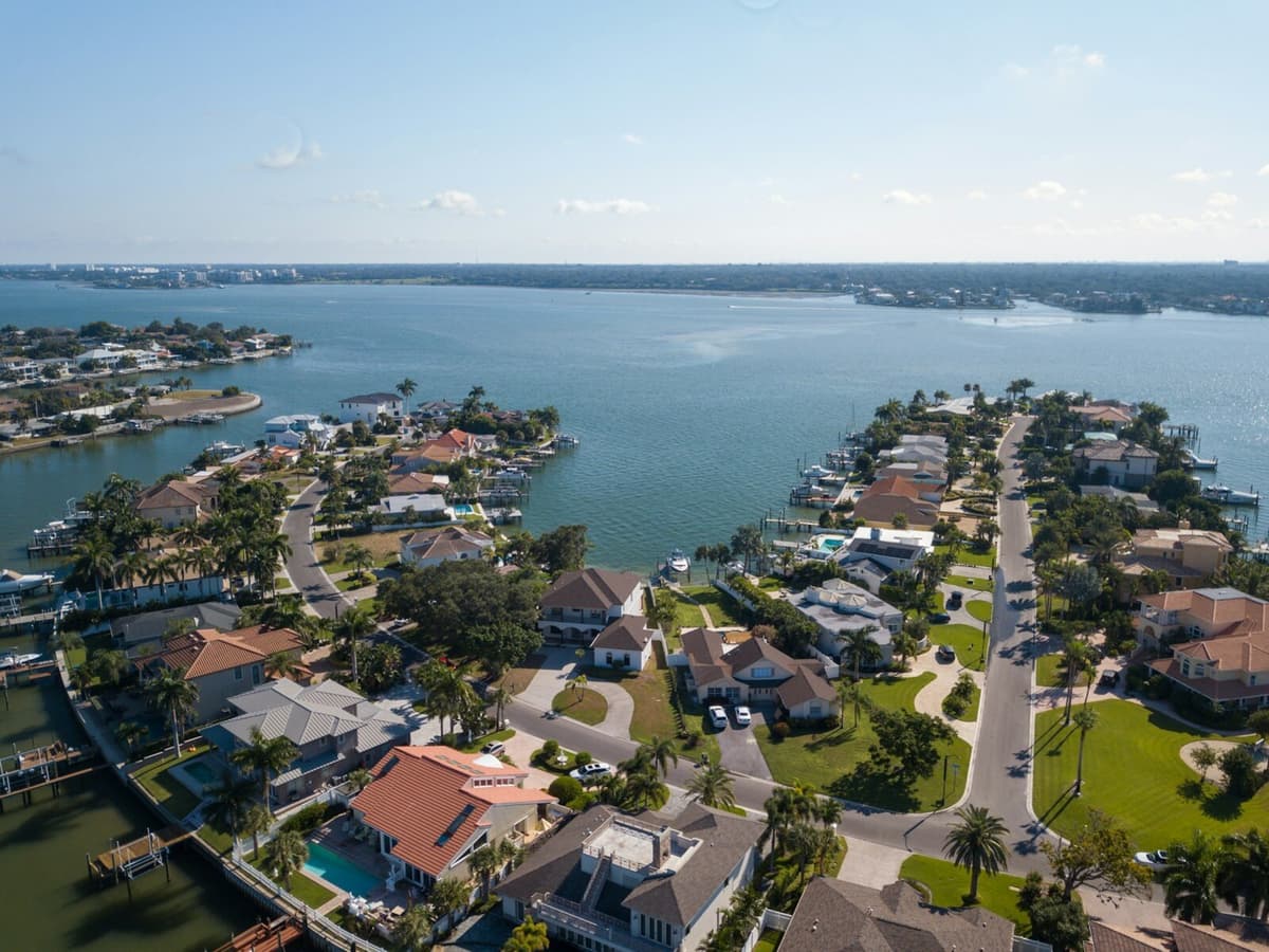 Aerial view of Cinnamon Shore on Mustang Island near Port Aransas